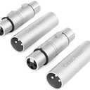 CableCreation [2-Pair XLR Male to Male & XLR Female to Female 3PIN Adapter Connector Compatible with Microphone,Mixer,Silver