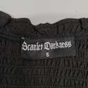 Scarlet Darkness Cottagecore Dress for Women Renaissance Faire Peasant Midi Dress with Pockets Black S