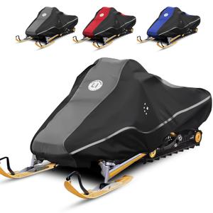 LIBZAKI Snowmobile Cover Waterproof Sled Ski Cover 600D Heavy Duty Oxford Fabric Freeze-Resistant Down to -40°F Compatible with Polaris,Ski-Doo,Arctic Cat,Yamaha,Lynx,Camso,CFMOTO 106"-115" Gray