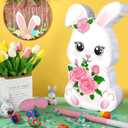 Bunny Egg Piata with Blindfold, Bat and Filler, Funny Cute Party Favors for Cute Birthday Piata Egg Theme Kids and Adults Party Supplies Decoration
