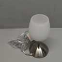 Small Touch Lamp for Bedroom Nightstand, 3-Way Dimmable Bedside Lamps Opal Glass Desk Lamp Silver Base, Tiny Table Lamp for Small Spaces Ambient Lighting for Living Room, E12 Bulb Included