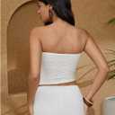 Milumia Women's Starfish Cut Out Strapless Tube Tops Summer Going Out Top (White, XS)