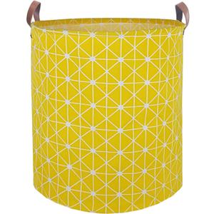Waterproof Laundry Hamper Collapsible Laundry Basket Leather Handle Laundry Bag Large Clothes Storage Toy Organization for Bathroom Bedroom Laundryroom College Dorms (Nursery Bins Boxes-002)