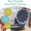 Euro Cuisine WM520 Heart Shaped Iron Waffle Maker - Eco-Friendly PTFE and PFOA Free Non Stick Plates, Perfect for V-Day & Special Occasions, 8-Inch