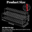 Acrylic Pen Holder, 48-Slots Pen Display Stand 2 Tier Pencil Display Desk Stand Clear Eyebrow Pen Stand Makeup Brush Rack Organizer for Home Office Desk School Supplies