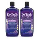 Dr Teal's Foaming Bath with Pure Epsom Salt, Sleep Blend with Melatonin, Lavender & Chamomile Essential Oils, 34 fl oz (Pack of 2)
