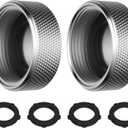 iFealClear Garden Hose Cap, 3/4" Brass Female Hose End, Faucet Adapter for Garden Hose, 2 Pack Spigot Cap for Water Faucet, Sprinkler, Pipe Fitting Hose, 4 Washers, Chrome