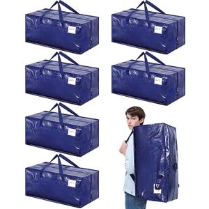 6 Pack Moving Bags, Heavy Duty Moving Totes with Backpack Straps, Waterproof Storage Bag, Large Packing Bags with Zips for Clothes Storage Moving Travelling Camping Christmas Storage Containers