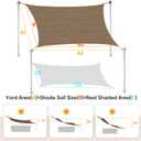 Quictent 185G HDPE Square 24x24FT Sun Shade Sail Canopy 98% UV Block Top Outdoor Cover Patio Garden with Hardware Kit (Brown)