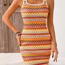 PRETTYGARDEN Womens 2026 Summer Mini Dresses Square Neck Sleeveless Tank Bodycon Striped Boho Sundress Beach Vacation Outfits (XXL)