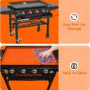 BANGIE 28" Silicone Griddle Mat for Blackstone Accessories - Anti-Warping & UV-Resistant Full-Wrap Cover for 2-Burner Flat Top Grill, Blocks Condensation Rust (Orange)