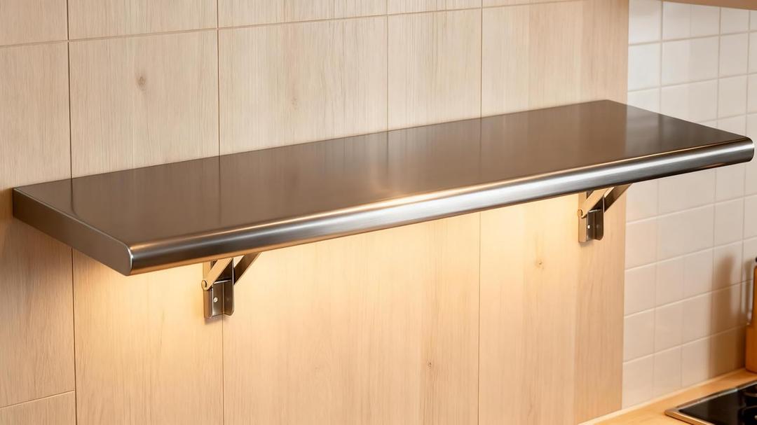 Concession Shelf 36"L x 12"W22 gauge ASTM 304 Stainless Steel Folding Serving Food Shelf Wall Mount Shelving , Stainless Steel Shelf For Food Truck, grill area,BBQ working table, Restaurant .NSF