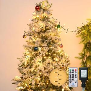 Cluster Lights Christmas 1000 Led Fairy Lights Green Wire 108FT Twinkle Lights with Remote 8 Modes String Lights Timer Plug in Firecracker Fairy Light for Outdoor Valentines Day Decorations,Warm White