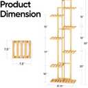 ROSSNY 55 Inch Tall Plant Stand Indoor, 7 Tier 8 Potted Bamboo Plant Stands for Indoor Plants, Corner Plant Stand, Plant Shelf For Indoor, Tiered Plant Stands, Planter Holder for Multiple Plants Indoor, Natural