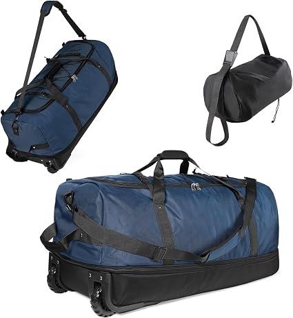 32 Inch Wheeled Foldable Duffle Bag, Large Capacity Rolling Bag
Waterproof premium oxford fabric,110L expandable to 140L,multi handles,all-terrain wheels,collapsible with storage pouch