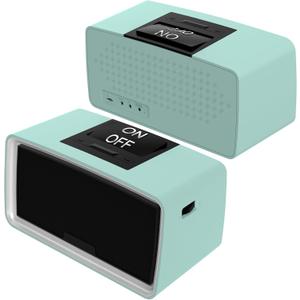 Simple Music Player for Elderly, Easy Audiobook Player with 32GB TF Card & Card Reader for Dementia, Alzheimers, Visually Impaired, Low Vision Patients, Wired - Cyan (Blue)