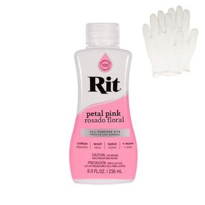 Rit Dye – Liquid Fabric Dye for Crafting, Clothing, and Décor – 8 oz. Bottle – Petal Pink (Gloves Included)