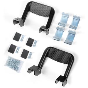 Non-Slip Truck Side Steps with Mounting Brackets, Set of 2 Powder Coated Black Aluminum Side Steps for Truck, SUV, Pickup, Jeep, Golf Cart