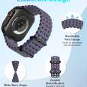 Upgraded Ocean Band Compatible with Apple Watch Ultra 3/2/1 49mm, S11/S10 46mm, 9/8/7 45mm, SE3/SE2/SE/6/5/4 44mm, 3/2/1 42mm, Metal Connector Breathable Sport Watch Strap for Men Women