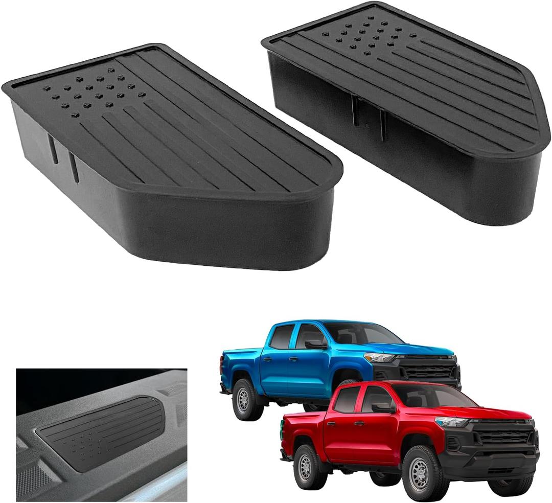 Bed Rail Stake Pocket Covers for 2023 2024 2025 2026 GMC Canyon and Chevy Colorado Rear Truck Tonneau Covers Made of ABS Material Wear Resistant Anti Rust 2024 Chevrolet Colorado Caps Rail-2pcs