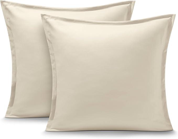 et of 2 - Premium 1800 Ultra-Soft Microfiber - Double Brushed - Bed Pillow Shams - Pillows Not Included (Set of 2, Sand)
