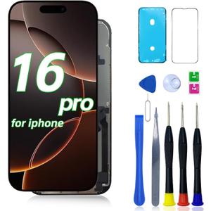 LCD for iPhone 16 Pro Screen 6.3' Replacement 3D Touch Screen Display Digitizer Frame Assembly with Repair Kit+Protective Film Tools Set