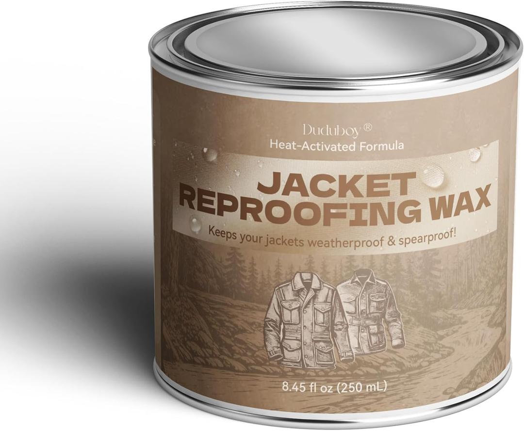 Canvas & Fabric Wax for Jackets–Natural Protection Against Water, Wind&Abrasion–Restores Waterproof, Flexibility & Patina for Canvas & Cotton Waxed Jackets, Workwear–Easy Heat-Activated Formula