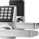 Cielsa Dawn Electronic Door Lock with Door Handle,Keypad Door Lock with Handle,Smart Locks for Front Door Keyless Entry Digital Knob with Code-Fob-Key(Brushed Nickel,1pack) (1 Pack)