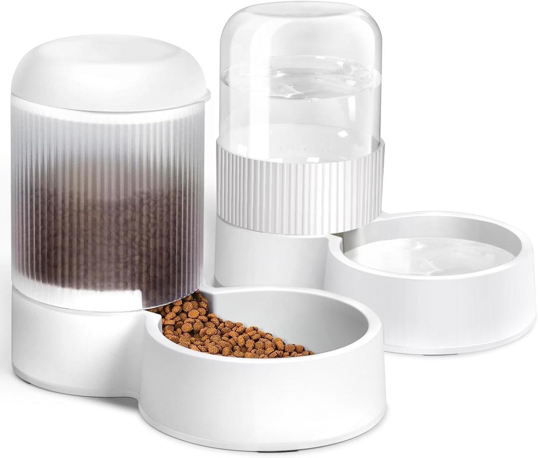 Gravity Cat Feeder with 2.8L Capacity, BPA Free, Food Grade Plastic, Automatic, Eco-Friendly (white)