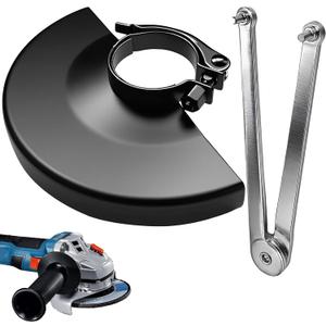 Universal Angle Grinder Guard with Flange Wrench, 6.45 Inch Adjustable Protective Shield for 4-6 Inch Grinder Blades, Compatible with Dewalt Milwaukee Makita Metabo Bosch RYOBI