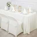 Ascoza 2pack 90x156 Inch Ivory Rectangular Tablecloth 8 Feet Table Cloth in Polyester Fabric for Wedding/Banquet/Restaurant/Parties