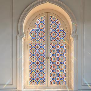  SOMWISE Rainbow Window Privacy Film,Heat Control,UV Blocking,Anti-Glare,Day & Night Privacy Protection & Decoration for Home, Bathroom,Glass Door,Static Cling,Renter-Friendly with Installation Tools Size: 35*78.5