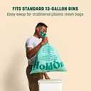HoldOn 13-Gallon Trash Bags Plant-based Tall Kitchen Trash Bags with Drawstring Handles for Tall Trash Bins, Heavy-duty and Compostable Large Trash Bags (40 bags)