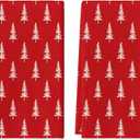 Artoid Mode Red Xmas Tree Christmas Kitchen Towels Dish Towels, 18x26 Inch Farmhouse Holiday Winter Decoration Cleaning Set of 2