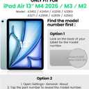 SEYMAC for iPad Air 13 Inch Case M4 / M3 / M2 (2026/2025 / 2024), Heavy Duty Shockproof Protective Case with Screen Protector, 360 Rotating Stand, Hand/Shoulder Strap and Pen Holder, Black
