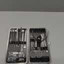 Nail Clippers Set Fingernail and Toenail Clipper Cutters, 18Pcs Manicure Pedicure Kit Professional Grooming Kits, Nail Care Tools with Travel Case Stocking Stuffers Gifts for Men Women Parent (Black)