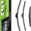 Wiper Blade Replacement for Highlander 2008-2019, GX460 2011-2021, Windshield Wiper Blades 26"+20" With Rear Wiper 12" (Set of 3) U/J HOOK, Double Sided Rubber Strips and Longer Life