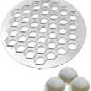 Hoypeyfiy Russian Ravioli Maker Dumplings Mold Metal Maker Pelmeni Meat Dumplings Maker 37 Holes Handmade Dumpling Cutter Silver for Holiday Party Household Use