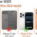 Magnetic for iPhone 17 Pro Case Cute Stripes Phone Case, Shockproof Slim TPU and Hard PC Protective Phone Cover Compatible with MagSafe Designed for Women Girls, Lake Blue