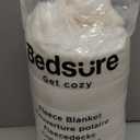 Bedsure GentleSoft White Throw Blanket for Couch - Cozy Soft Blankets for Women, Cute Small Fleece Throws for Girls, House Bedroom Decor Aesthetic Gift for Women, Off White, 50x70 Inches