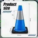 Copkim 6 Pack Traffic Safety Cones Plastic PVC Blue Traffic Cones with Black Base and Reflective Collars for Street Hazards, Training, Road Construction, Parking Lot (18 Inch)