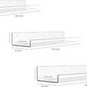 Rebecca Luxurious Acrylic Floating Shelves for Wall - 2 Pack of 36" x 2" x 4" - 5mm Thick Clear Book Shelf for Bathroom, Bedroom, Nursery, Kids Room with Easy Installation Hardware – Cute Bookshelf