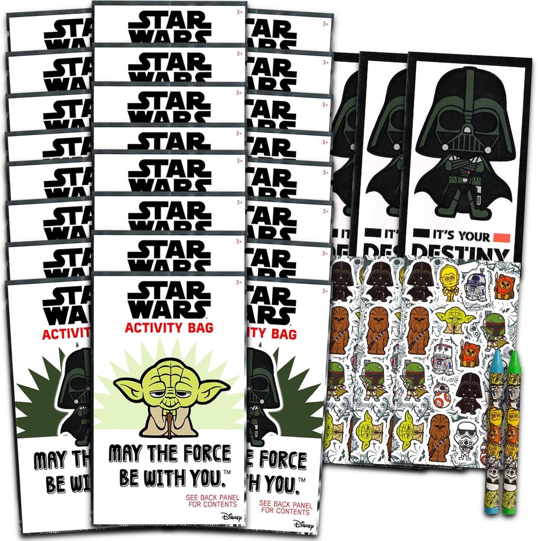 Star Wars Birthday Party Favors Set - Bundle With 24 Play Packs | Mini Coloring Books, Stickers, and More for Goodie Bags (Party Supplies)