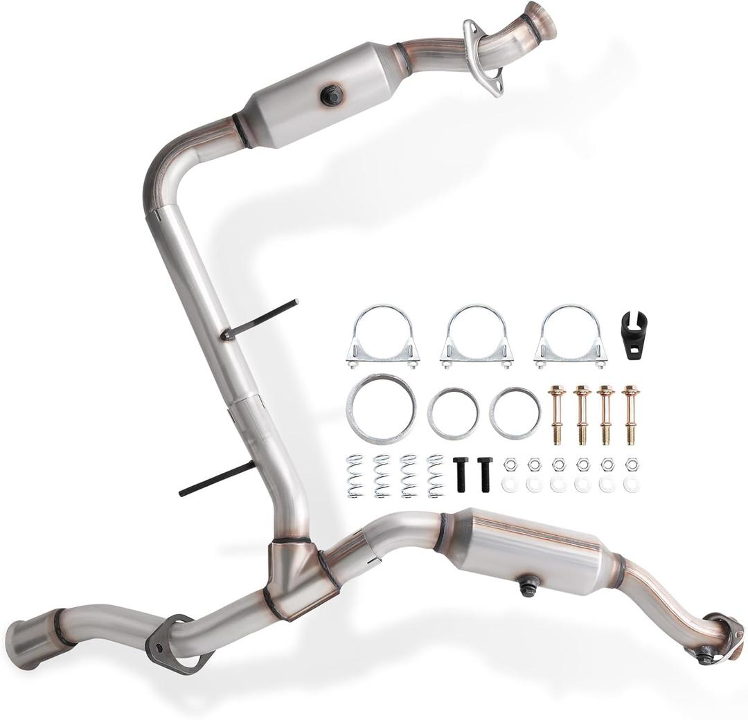 High Flow Catalytic Converter Kit Compatible with F150 2011 2012 2013 2014 3.5L V6 Turbocharged engine, Replace# 645253 645254 50495 53969 EPA Compliant
