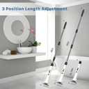 Electric Spin Scrubber, Hillyfe Bath Scrubber for Cleaning with 7 Replaceable Brush Heads, IPX7 Waterproof,300/400 RPM, 3 Adjustable Size,Cordless Shower Cleaner Brush for Bathroom Floor,White