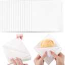 100 Pcs Paper Pretzel Bags Sandwich Bags Double Open Snack Bags,5.7x5.9 Inch Grease Resistant Cookie Bags for Home Bakery Cake Shop(White)
