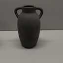 Lyeec Terracotta Farmhouse Flower Vase, 9.6 Inch Ceramic Rustic Vase with 2 Handles, Decorative Vase Boho Decor for Home Decor, Table, Living Room, Shelf Decoration