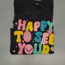 ALLTB First Day of School Shirt Happy to See Your Face Shirts Women Back to School T-Shirt Teacher Life Tee Tops, Small