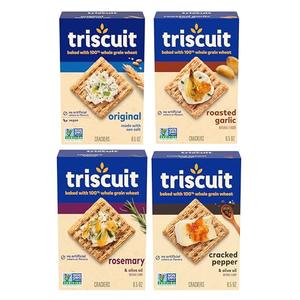 Triscuit Whole Grain Wheat Crackers 4 Flavor Variety Pack, Lunch Snacks, Bulk Snack Crackers, 4 Boxes, BB 09.23.25
