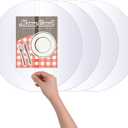 4 Pcs Clear Plastic Placemats 17 Inch Place Mat Covers Round PVC Placemat Protector for Kitchen Dinner Table Place Mats Covers Plastic Waterproof Wipeable